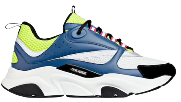 Giày Dior B22 Sneaker Blue Calfskin with Yellow 3SN231YKB-H561