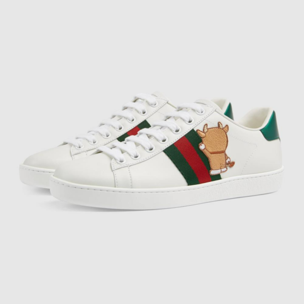 Giày Doraemon x Gucci Ace 'Ivory Devil Patch' 655060-0FIU0-9091 - Ảnh 4
