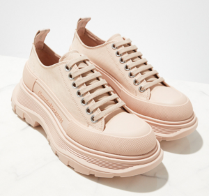 Alternative view of Giày Alexander McQueen Canvas Tread Slick Low Pink 611705-W4MV2-6827