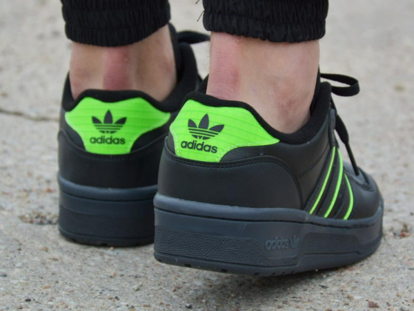 Giày Adidas Originals Rivalry Low Black Neon Green EE4962 - Ảnh 7