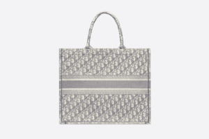 Tui Dior Book Tote Large 'Gray Embroidery' M1286ZRIW-M932