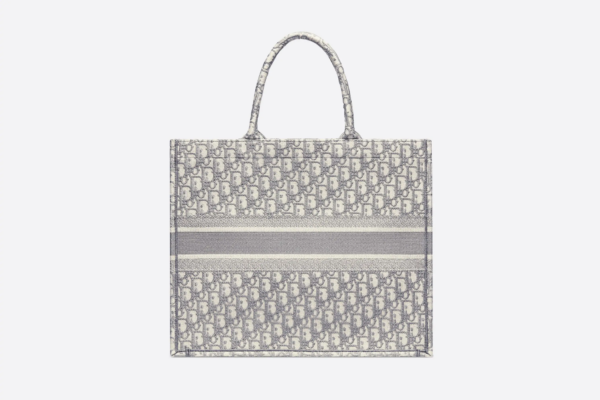 Tui Dior Book Tote Large 'Gray Embroidery' M1286ZRIW-M932