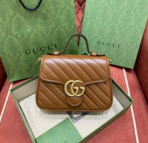 Alternative view of Túi Gucci GG Marmont Mini Top Handle Bag Brown 583571-0OLFT-2535