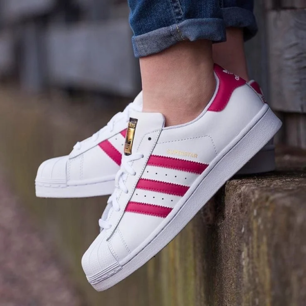 Giày Adidas Superstar J 'White Pink Buzz'  B23644 - Ảnh 4