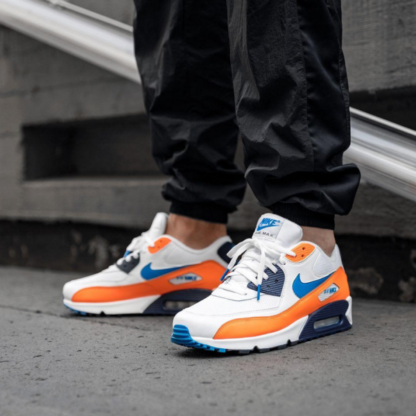 Giày Nike Air Max 90 White 'Photo Blue Total Orange' AJ1285-104 - Ảnh 4