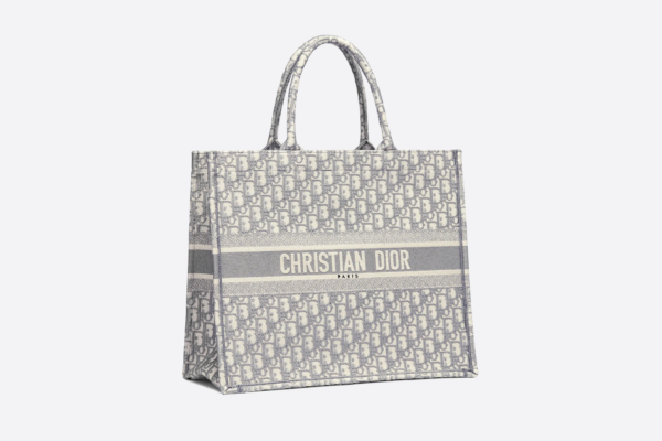 Tui Dior Book Tote Large 'Gray Embroidery' M1286ZRIW-M932