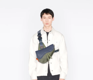 Tui Dior And Sacai Saddle Bag Navy Blue Olive Technical Fabric