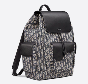 Tui Dior Saddle Backpack Beige Black 1ADBA161YKS-H27E