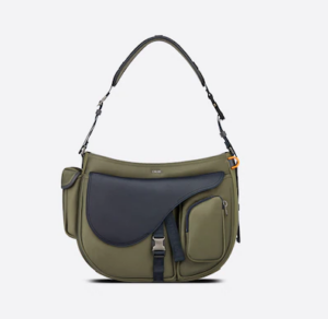 Tui Dior And Sacai Saddle Soft Bag Olive Navy Blue 1ADHO029USF-H65E