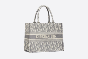 Tui Dior Book Tote Medium 'Gray Embroidery' M1296ZRIW-M932