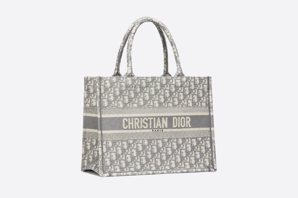 Tui Dior Book Tote Medium 'Gray Embroidery' M1296ZRIW-M932