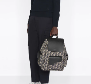 Tui Dior Saddle Backpack Beige Black 1ADBA161YKS-H27E