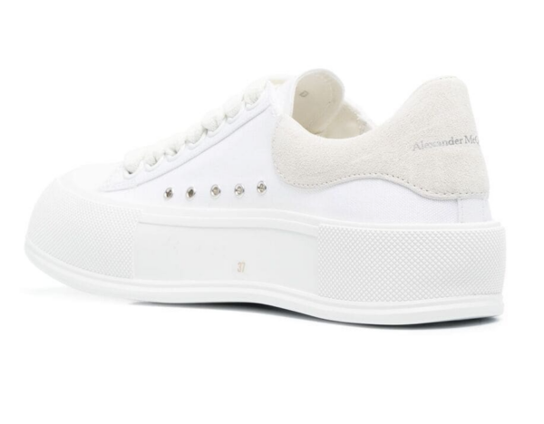 Giày Alexander McQueen Deck Lace-Up Plimsoll 'White' 654593-W4MV7-9000 - Ảnh 5
