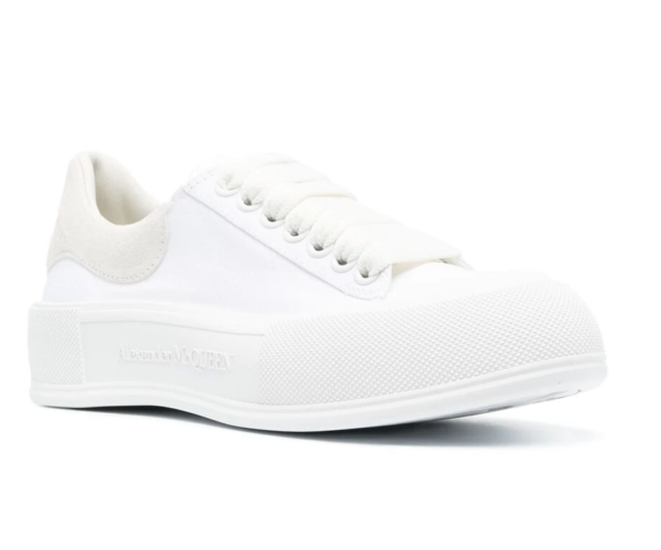 Giày Alexander McQueen Deck Lace-Up Plimsoll 'White' 654593-W4MV7-9000 - Ảnh 4