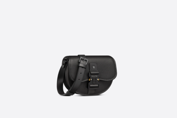 Tui Dior Mini Gallop Bag Strap 'Black Grained Calfskin' 1ADPO033LAC-H00N