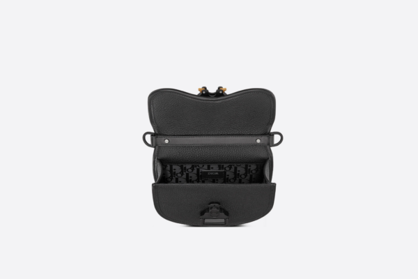 Tui Dior Mini Gallop Bag Strap 'Black Grained Calfskin' 1ADPO033LAC-H00N