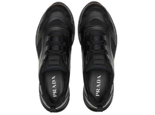 Giày Prada Black Leather and Fabric Sneaker 4E3563-3LEI-F0002 - Ảnh 4