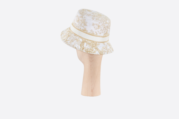 Mu Dior D-Bobby Small Brim Bucket Hat 'White Gold' 31JAR923X133-CO90