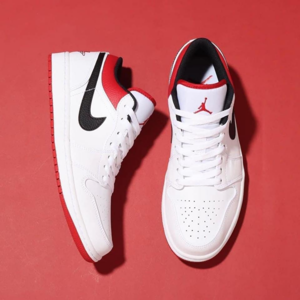 Giày Nike Air Jordan 1 Low GS 'White Gym Red' 553560-118 - Ảnh 8