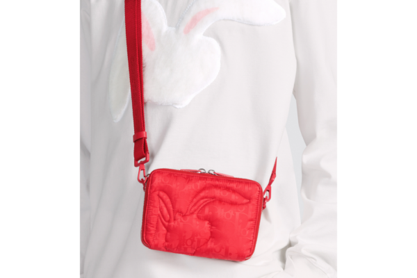 Tui Dior By Erl Pouch Strap 'Red Rabbit Motif' 2ESBC119RAY-H300