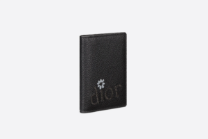 Vi Dior By Erl Bi-Fold Card Holder 'Black Grained' 2ESCH138SER-H03E