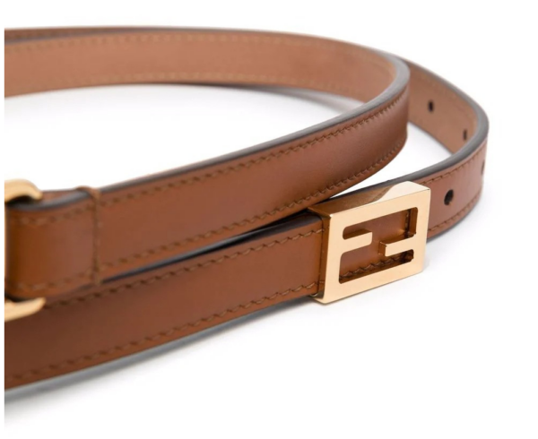 Thắt Lưng Fendi Brown Leather Logo-Plaque Belt 8C0637AAIWF0QVK - Ảnh 2