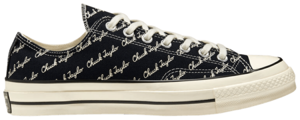 Giày Converse Chuck 70 Low 'Scripted Signature Print Black Egret' 167698C