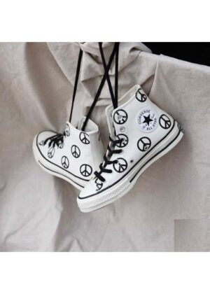 Alternative view of Giày Converse Chuck 70 High 'Unleash Peace Egret Black' 167912C