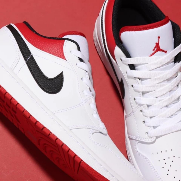 Giày Nike Air Jordan 1 Low GS 'White Gym Red' 553560-118 - Ảnh 6