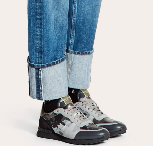 Giày Valentino Garavani Rockrunner Rockstud Lace 'Grey Black Camo' RY2S0723XVUIJ7 - Ảnh 4