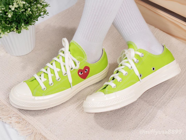 Giày Converse Comme des Garçons PLAY x Chuck 70 Low 'Bright Green' 168302C - Ảnh 3
