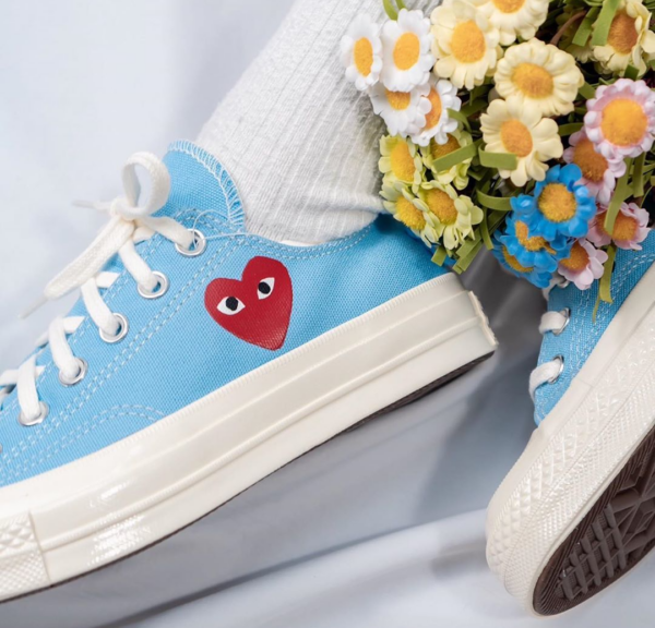 Giày Converse Comme des Garçons PLAY x Chuck 70 Low 'Bright Blue' 168303C - Ảnh 4