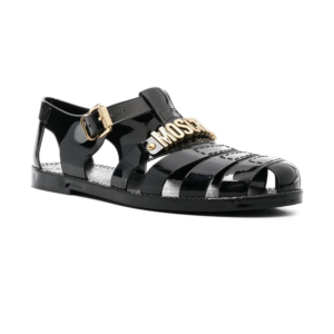 Dep Moschino Logo Plaque Sandals 'Gold Black' MB16501G1FG20