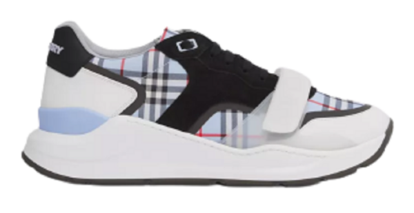 Giày Burberry Check Nylon Leather 'Pale Blue' 80514151