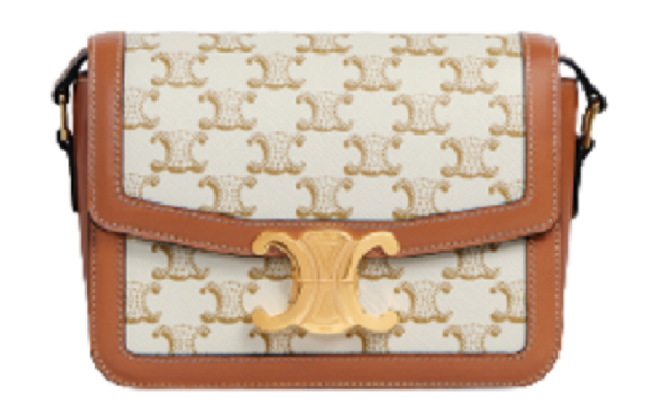 Túi Celine Teen Triomphe 'White Brown' 188882BZ4-01BC
