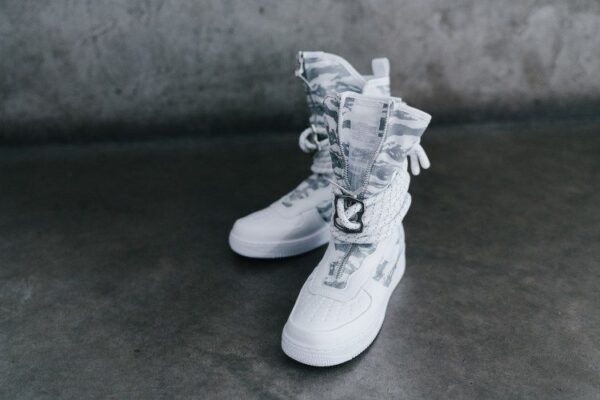 Giày Nike SF HI Premium Air Force 1 Ibex Triple White AA1130-100 - Ảnh 4