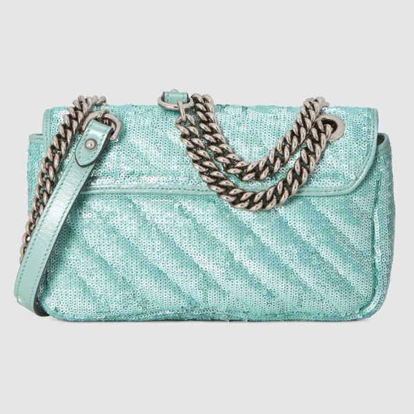 Túi Gucci GG Marmont Mini Bag Mint 446744-9SYWP-3367 - Ảnh 3