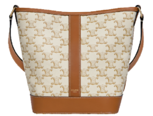 Túi Celine Small Bucket In Triomphe Canvas And Calfskin White 191442CAS-01BC