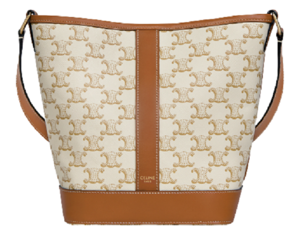 Túi Celine Small Bucket In Triomphe Canvas And Calfskin White 191442CAS-01BC