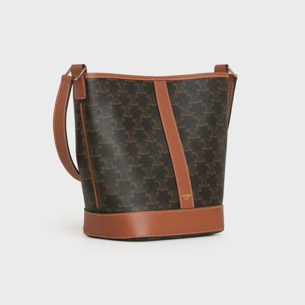 Túi Celine Small Bucket In Triomphe Canvas And Calfskin 191442CAS-04LU - Ảnh 5