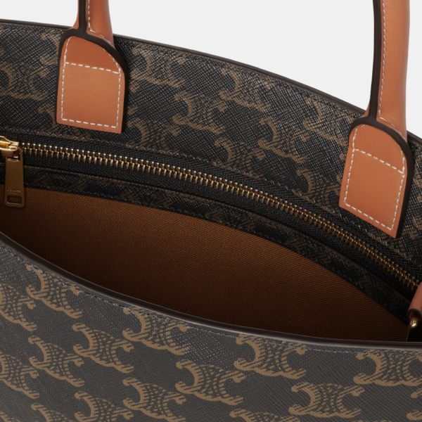 Túi Celine Small Cabas Vertical Triomphe Canvas And Calfskin 191542BZK-04LU - Ảnh 5