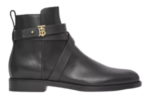 Giày Burberry Monogram Motif Leather Ankle Boots 'Black' 80423701