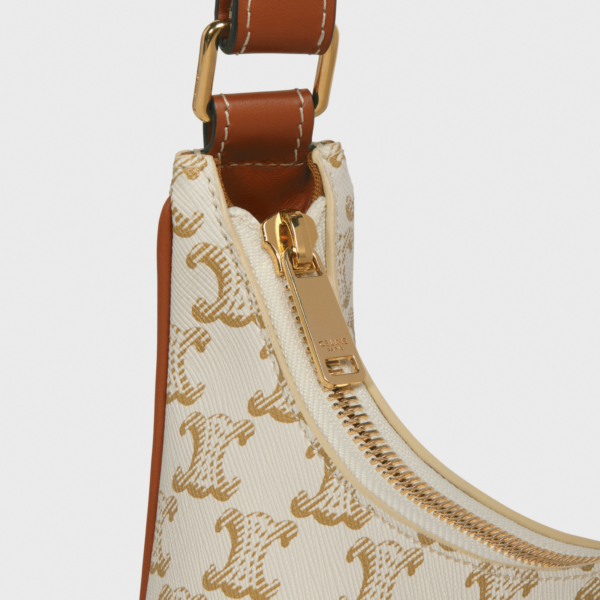 Túi Celine Ava Bag In Triomphe Canvas And Calfskin White 193952BZJ-01BC - Ảnh 4