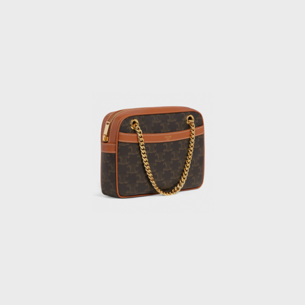 Túi Celine Small Patapans In Triomphe Canvas And Calfskin Tan 196252BZJ-04LU - Ảnh 5