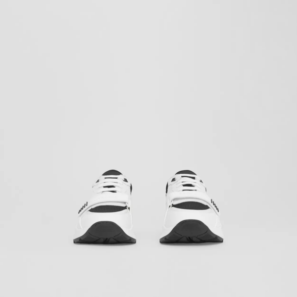 Giày Burberry Suede And Vintage Check Cotton 'Black White' 80518391 - Ảnh 4