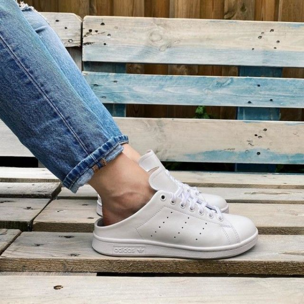 Giày Adidas Stan Smith Slip On Backless Mule 'Cloud White' FX0532 - Ảnh 2