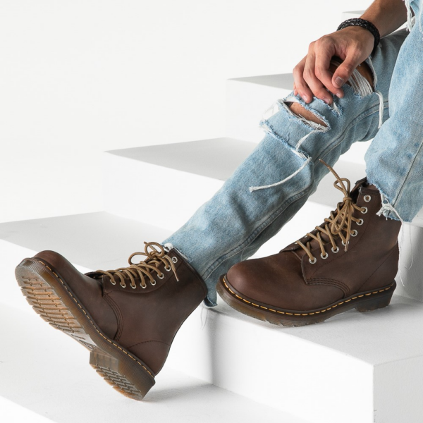 Giày Dr. Martens 1460 Brown Crazy Horse Leather Lace Up Boots 11822200 - Ảnh 2