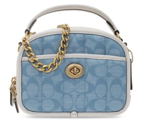 Túi Coach Lunchbox Top Handle In Signature Chambray With Quilting C4688 B4SUX