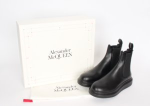 Alternative view of Giày Alexander McQueen Leather Chelsea Boots 'Black' 586198-WHX52-1000