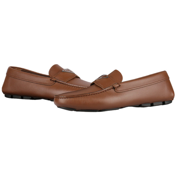 Giày Prada 21FW Saffiano Driving Loafers Brown 2DD164-053-F0BW5 - Ảnh 3